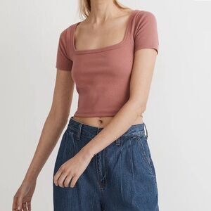 Madewell Square Neck Cropped Tee